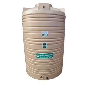ถังน้ำบนดินพีอีขนาด 2000 ลิตร สีครีม