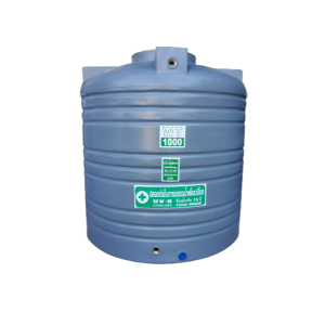 ถังน้ำบนดินพีอีขนาด1000 ลิตร สีเทาทรงอ้วนเตี้ย